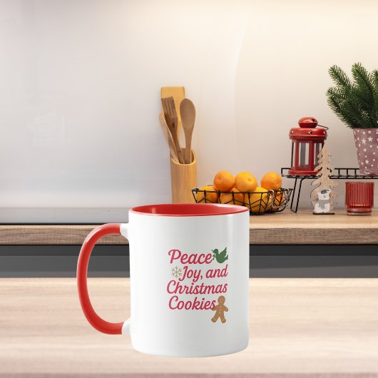 Weihnachts-Freudenkekse zitieren rot Tasse