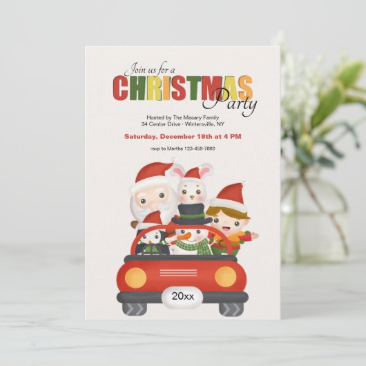 Weihnachts-Freunde-Party Einladung (Stehend Vorderseite)