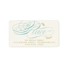 Weihnachts-Friede-Script-Kalligrafie Foliage Class Adressaufkleber