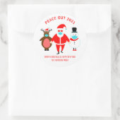 Weihnachts-Frieden 2021 Weihnachtsmaske Runder Aufkleber (Tasche)