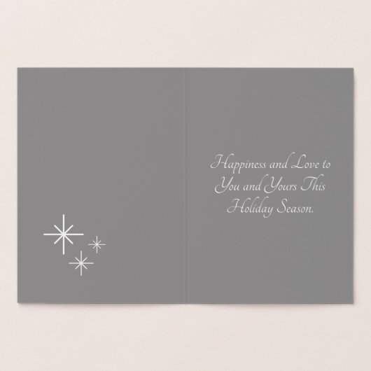 Weihnachts-Frieden Silver Schneeflocken Folienkarte (Innenseite)