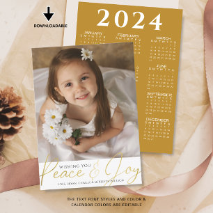 Weihnachts-FRIEDEN UND FREUDE Schrift Foto 2024 Ka Feiertagskarte