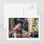 Weihnachts-Frieden und Freude Typografie-Foto Postkarte (Vorne/Hinten)
