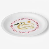 Weihnachts-Friedenstaube mit Heiligen Pappteller (Schrägansicht)