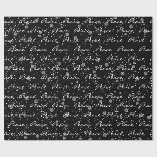 Weihnachts-Friedenstext in Schneeflocken Geschenkpapier (Flach)