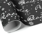 Weihnachts-Friedenstext in Schneeflocken Geschenkpapier (Rolleneckpunkt)