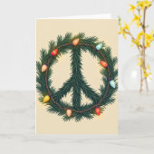 Weihnachts-Friedenszeichen-Kranz-Lichter Karte (Gelbe Blume)
