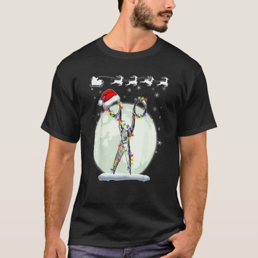 Weihnachts-Friseur-Schere mit dem Weihnachtsmann T-Shirt (Vorderseite)