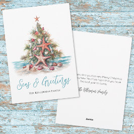 Weihnachts-Frohe Festtage am Strand Feiertagskarte