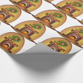 Weihnachts-Frohe Festtage Strumpf Kamin Geschenkpapier (Ecke)