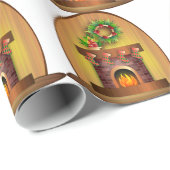 Weihnachts-Frohe Festtage Strumpf Kamin Geschenkpapier (Rolleneckpunkt)