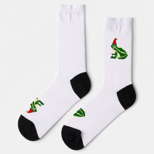 Weihnachts-Frosch-Crew-Socken Socken (Linkes Detail)