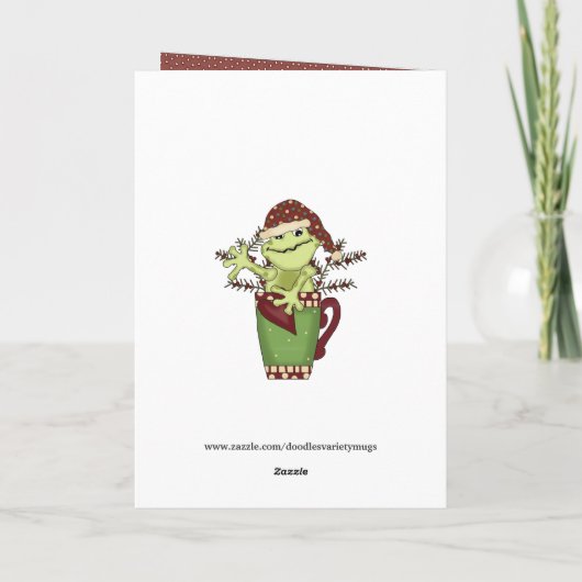 Weihnachts-Frosch-Feiertagskarte Feiertagskarte (Rückseite)