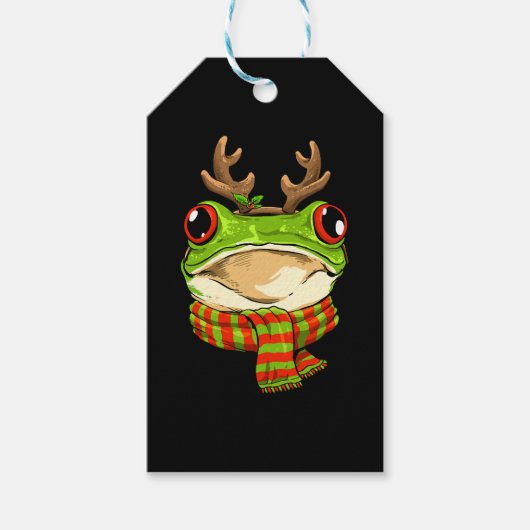 Weihnachts Frosch Toad Weihnachtsmann Reindeer Xma Geschenkanhänger (Vorderseite)