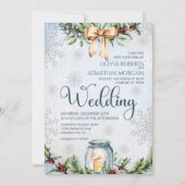 Weihnachts Frostige Winterhochzeit Einladung (Vorderseite)