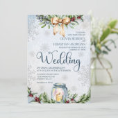 Weihnachts Frostige Winterhochzeit Einladung (Stehend Vorderseite)