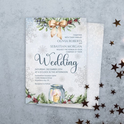 Weihnachts Frostige Winterhochzeit Einladung