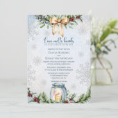 Weihnachts Frostige Winterhochzeit Einladung (Stehend Vorderseite)