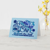 Weihnachts Frosty's Snowflake Cafe Karte (Gelbe Blume)