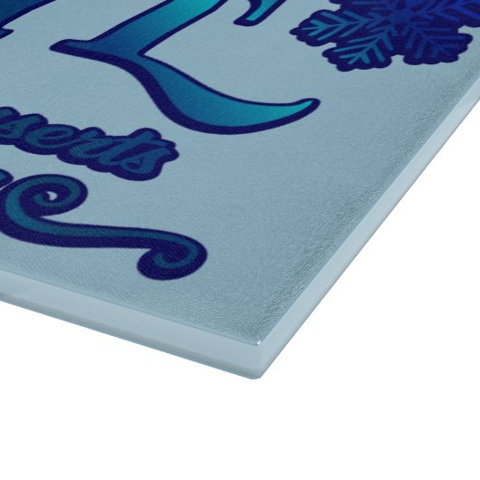 Weihnachts Frosty's Snowflake Cafe Schneidebrett (Ecke)