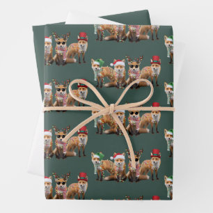 Weihnachts-Fuchs-Liebhaber Familie Tier Weihnachte Geschenkpapier Set