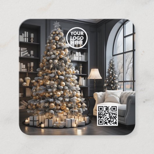 Weihnachts-Führungskraft Real Anwesen Foto QR-Code Quadratische Visitenkarte (Vorderseite)