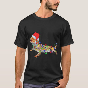 Weihnachts Funny Bearded Dragon Weihnachtsmannmütz T-Shirt