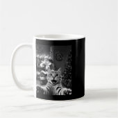Weihnachts-Funny Cat Selfie mit dem Weihnachtsmann Kaffeetasse (Links)