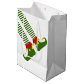 Weihnachts Funny ELF Shelf Urlaub Festlicher Spaß Mittlere Geschenktüte (Vorderseite Schrägansicht)