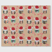 Weihnachts-Funny Familie Foto Weihnachtsmannmützen Geschenkpapier (Flach)