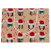 Weihnachts-Funny Familie Foto Weihnachtsmannmützen Große Geschenktüte (Vorderseite)