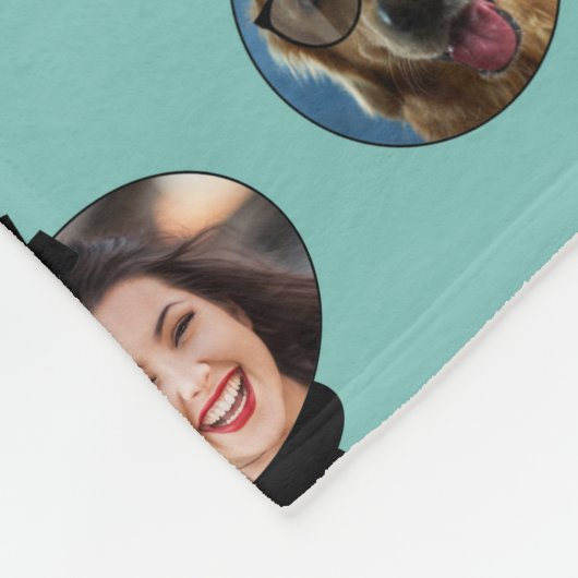 Weihnachts-Funny Family Foto Faces Ornamente Fleecedecke (Ecke)