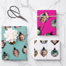 Weihnachts-Funny Family Foto Faces Ornamente