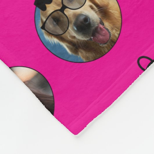 Weihnachts Funny Family Foto Faces Ornamente Rosa Fleecedecke (Ecke)