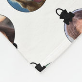 Weihnachts Funny Family Foto Faces Ornamente Weiß Fleecedecke (Ecke)