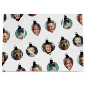 Weihnachts Funny Family Foto Faces Ornamente Weiß Große Geschenktüte (Vorderseite)