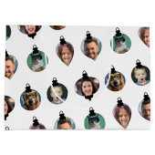 Weihnachts Funny Family Foto Faces Ornamente Weiß Große Geschenktüte (Rückseite)