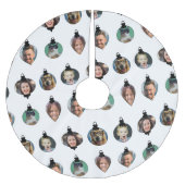 Weihnachts Funny Family Foto Faces Ornamente Weiß Polyester Weihnachtsbaumdecke (Vorderseite)