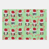 Weihnachts Funny Family Foto Weihnachtsmannmützen Geschenkpapier Set (Vorderseite 3)