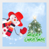 Weihnachts Funny lächelnd Snowman Window Klammern Fensteraufkleber (Blatt)