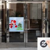 Weihnachts Funny lächelnd Snowman Window Klammern Fensteraufkleber (Büro Tür)