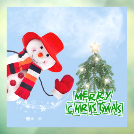 Weihnachts Funny lächelnd Snowman Window Klammern Fensteraufkleber (Blatt 3)