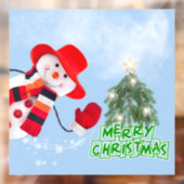 Weihnachts Funny lächelnd Snowman Window Klammern Fensteraufkleber (Blatt 2)