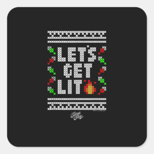 Weihnachts-Funny - Lasst uns mal sehen Quadratischer Aufkleber