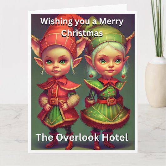 Weihnachts Funny MERRY CHRISTMAS OVERLOOK HOTEL Karte (Vorderseite)