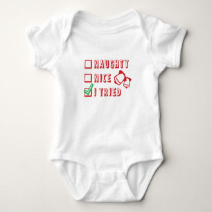Weihnachts Funny Naughty oder Nice oder Trial List Baby Strampler