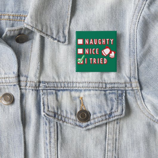 Weihnachts Funny Naughty oder Nice oder Trial List Button (Beispiel)