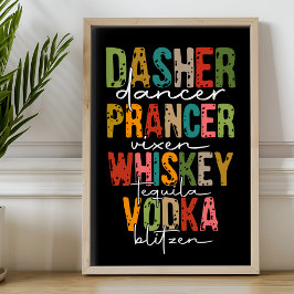 Weihnachts-Funny-Rentier-Drinks Typografie Poster