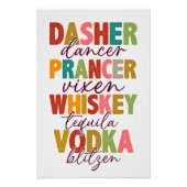 Weihnachts-Funny-Rentier-Drinks Typografie Poster (Vorderseite)