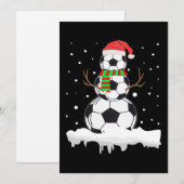 Weihnachts Funny Soccer Ball Snowman Xmas Sport Feiertagskarte (Vorne/Hinten)